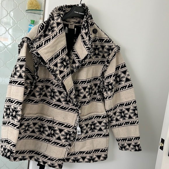 FW22 ISABEL MARANT ÉTOILE Josialo Fringed Jacquard Jacket - Picture 3 of 8